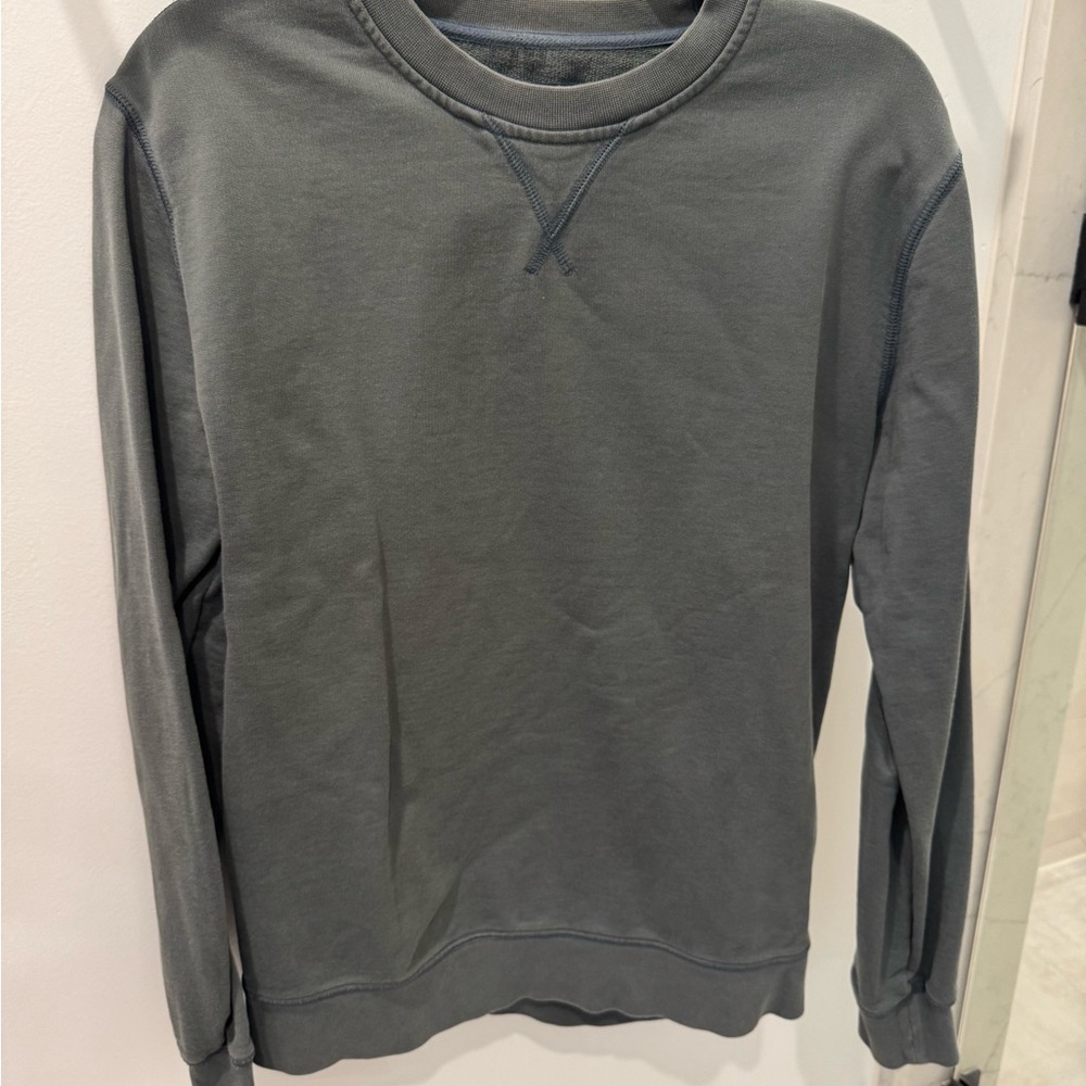 Everlane Men's Green/Grey Crewneck Sweater